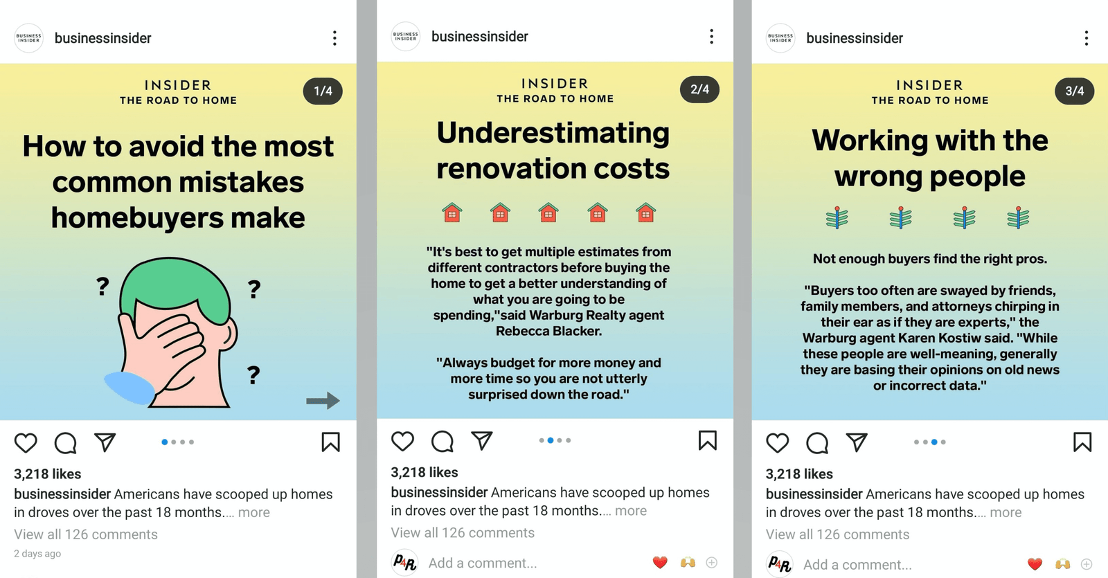 Blog post repurposed into an Instagram carousel