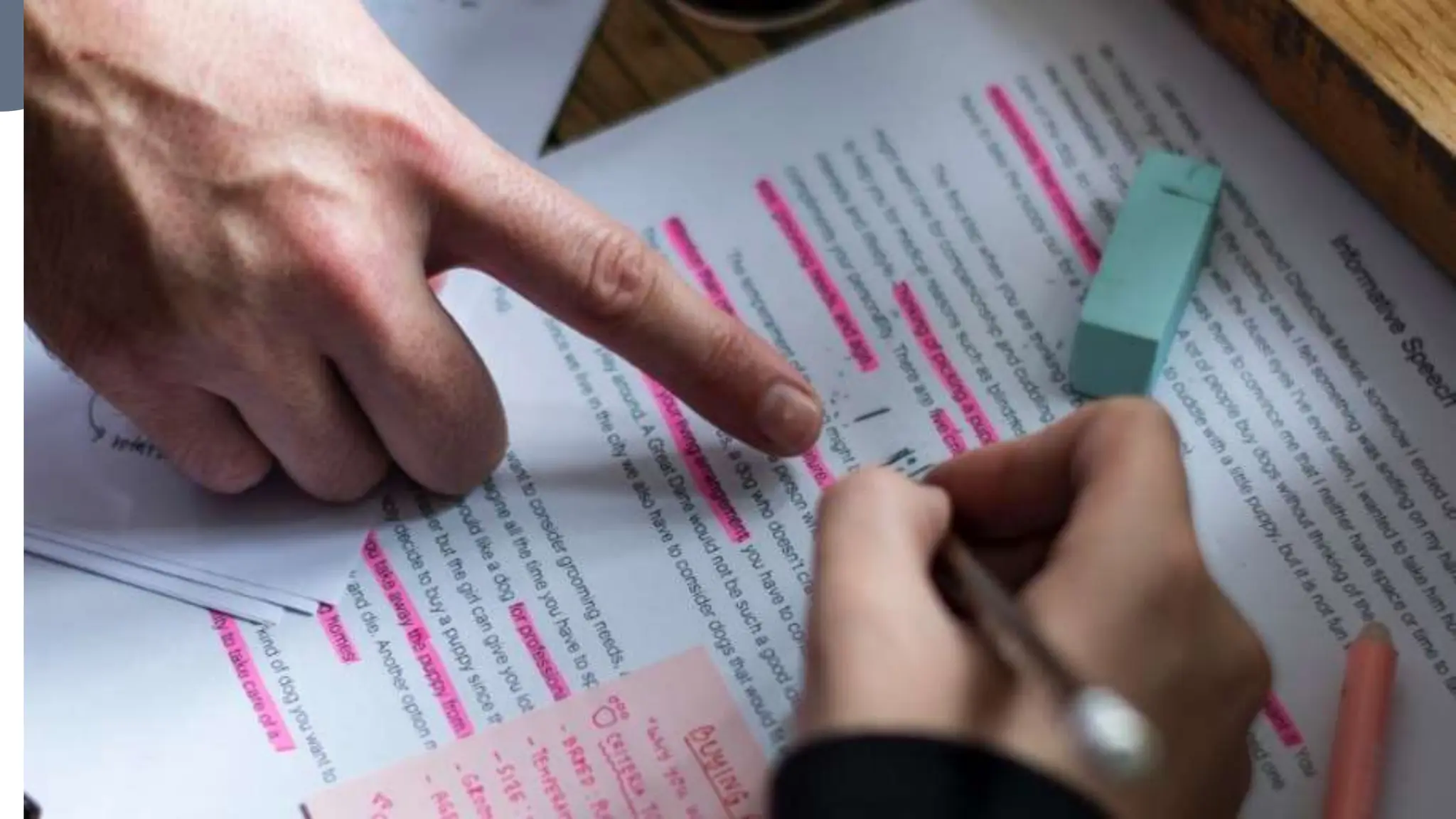 Human editing a draft for clear tone and natural writing