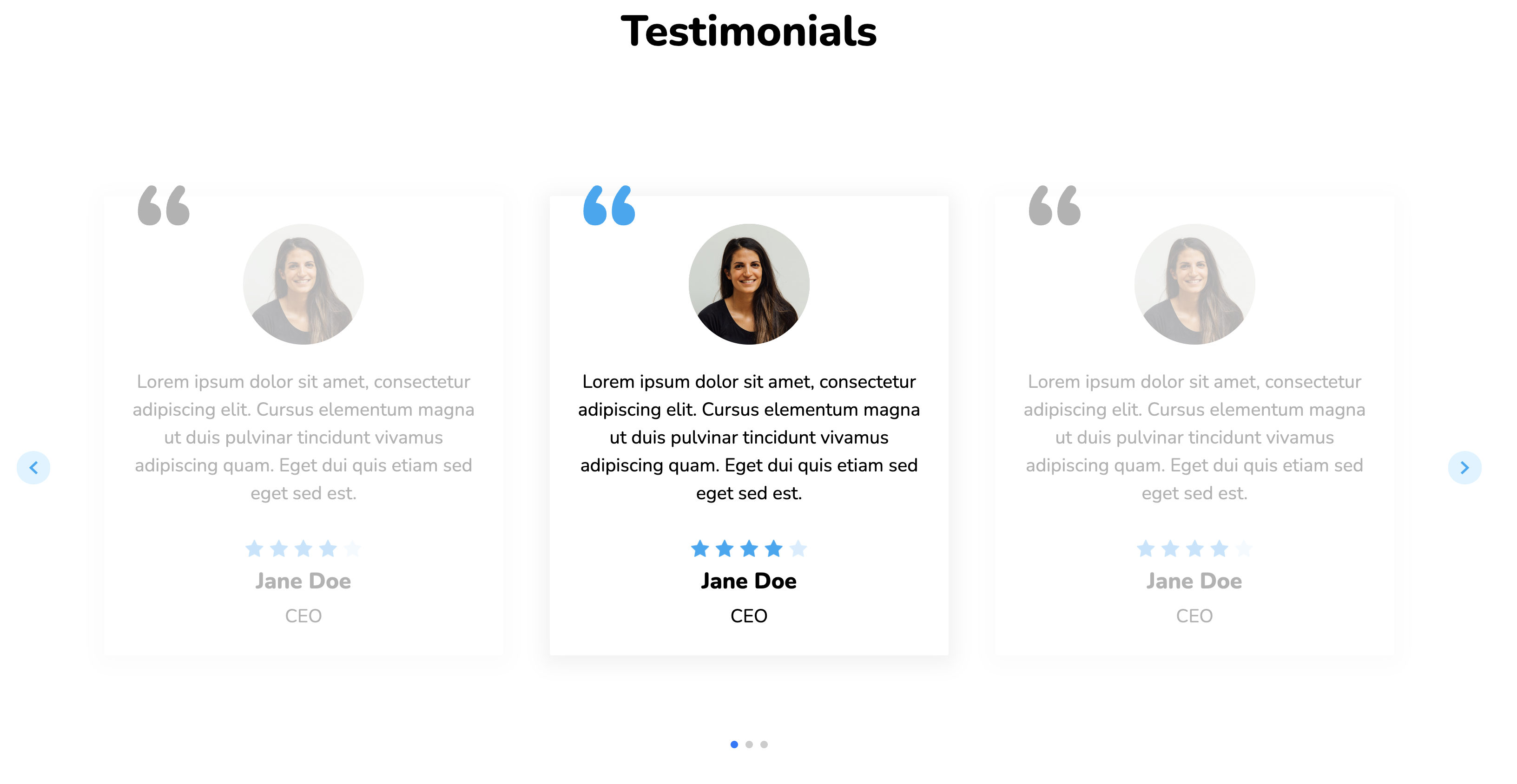 Customer reviews and trust elements on a service business website