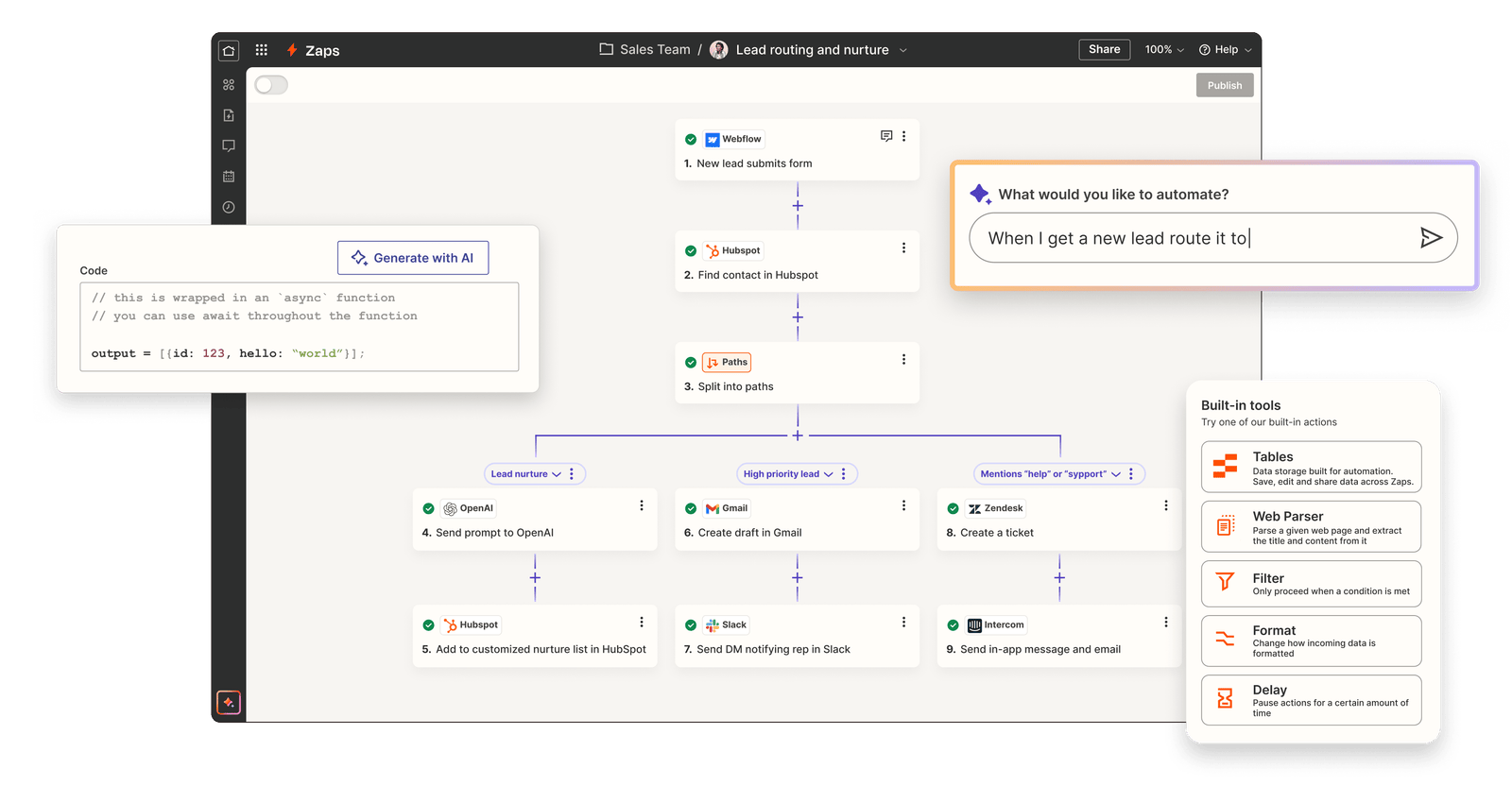AI marketing automation across leads email and content