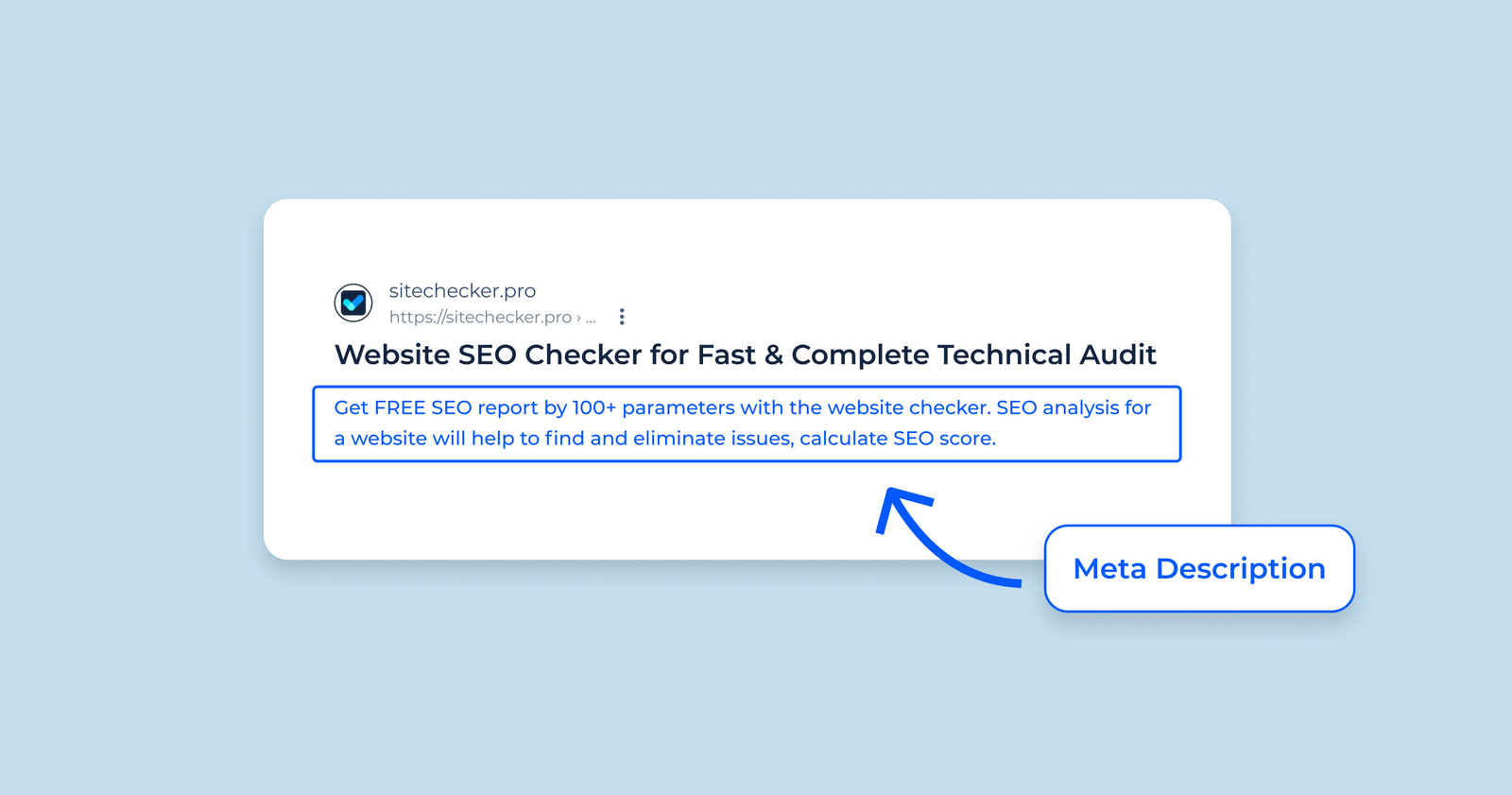 SEO title and meta description example for a service page