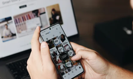 Small business Instagram content strategy planning on a smartphone